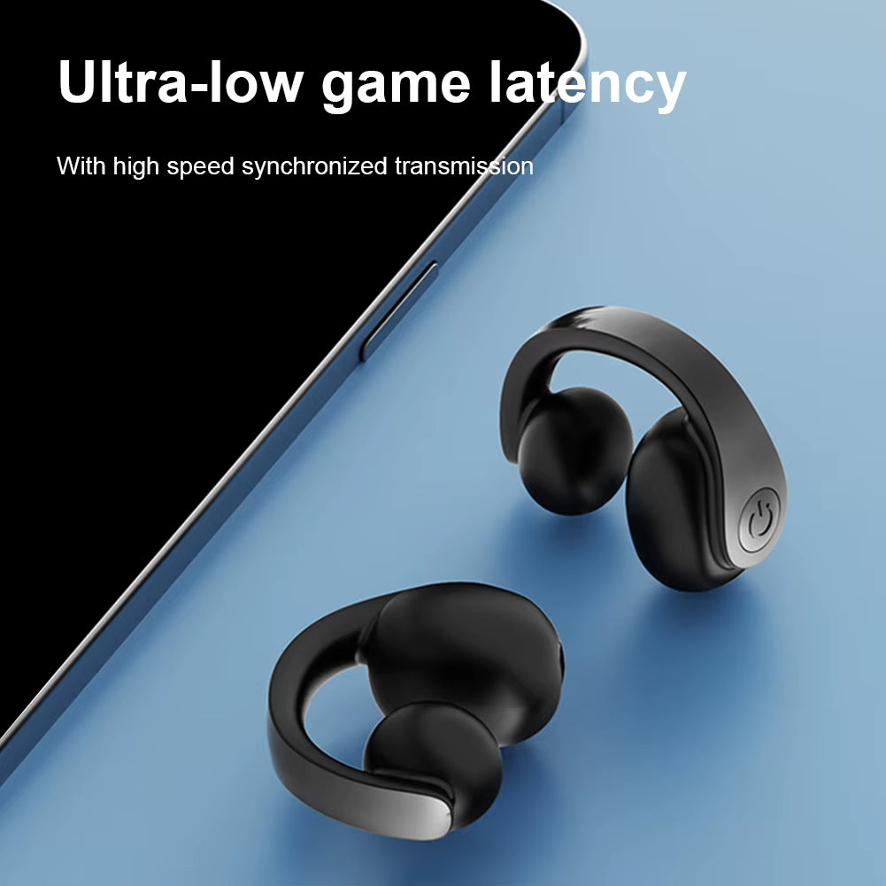 Wireless Ear Clip on Earphone Bluetooth-Compatible 5.4 Headset Waterproof Sports Earphones Clip on Headphone for Running Workout