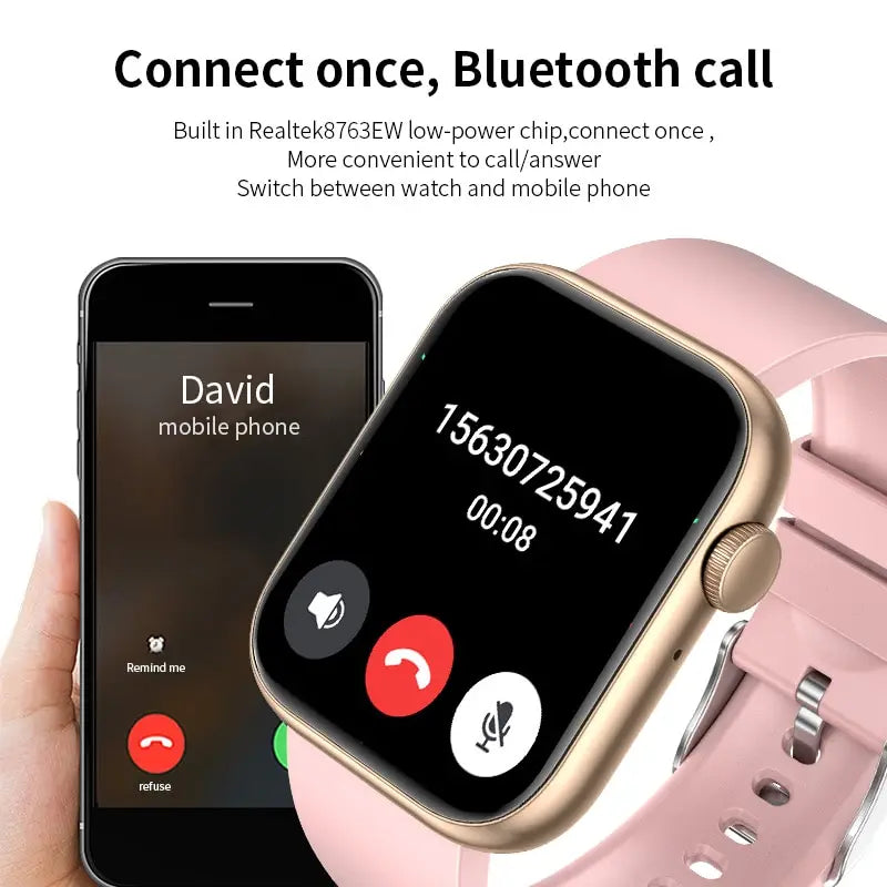 Smart Watch for Women Full Touch Screen Bluetooth Call Waterproof Watches Sport Fitness Tracker Smartwatch Lady Reloj Mujer