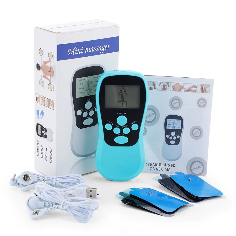 8 Modes Dual Channel Massager TENS EMS Unit 15 Intensity Muscle Stimulator for Pain Relief Therapy Electronic Pulse Massage
