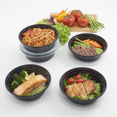 1L round Meal Prep Food Storage Container, 5 Pack
