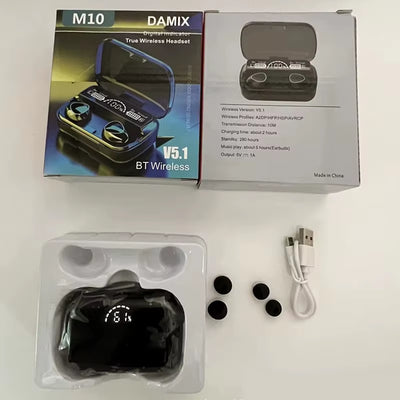 M10 TWS Wireless Blue Tooth Headset with Charging Case Noise Cancelling Earbuds with Mic Wireless Headphones Bluetooth Earphones