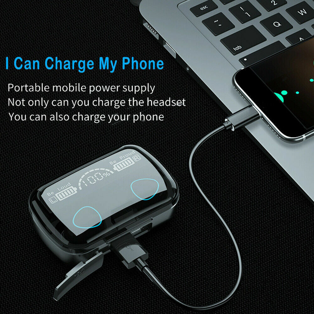 TWS Bluetooth Earbuds Waterproof Bluetooth 5.1 Headset Noise Cancelling Wireless
