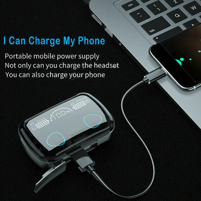 TWS Bluetooth Earbuds Waterproof Bluetooth 5.1 Headset Noise Cancelling Wireless