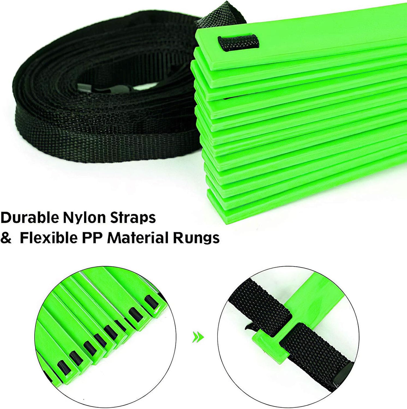 Agility Ladder-Speed Training Ladder Football Training Ladder with Resistance Bands for Teens Green