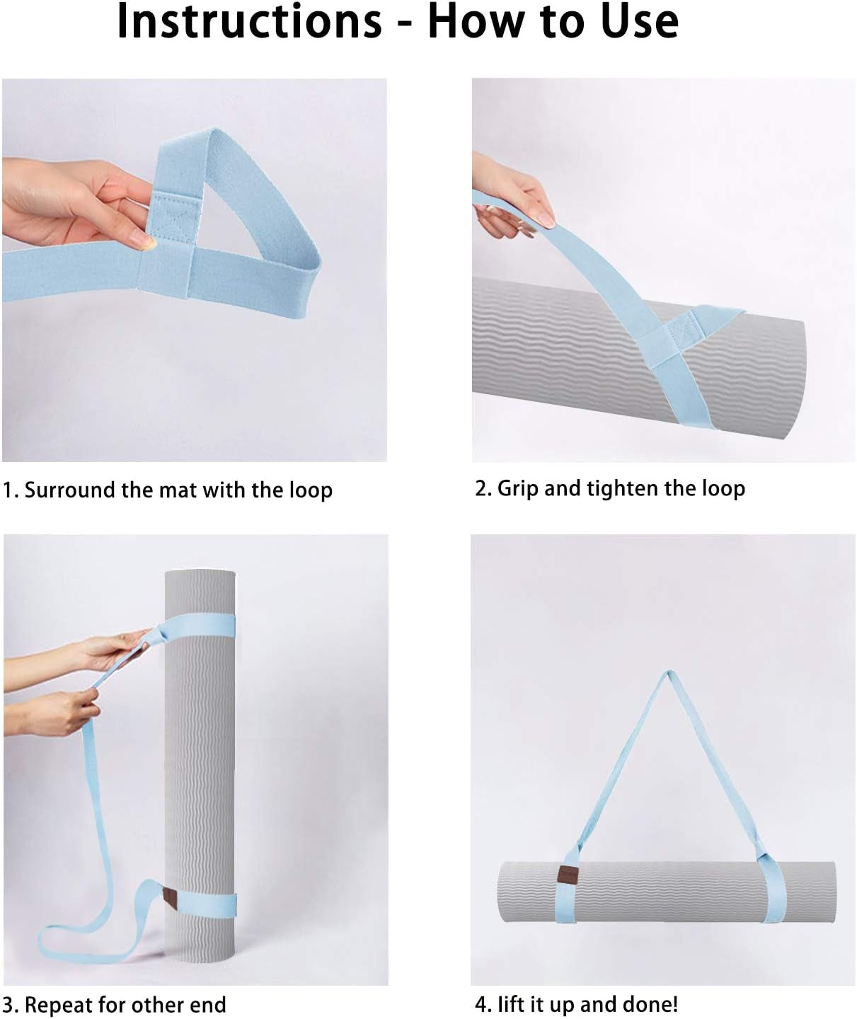 a Mat Strap/Sling Adjustable Exercise Mat Strap Carrier, Unique Macaron Style Colors, Made of Premium Polyester Cotton, Durable Delicate Texture Strap Only (Mintgreen+Pink)