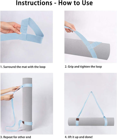 a Mat Strap/Sling Adjustable Exercise Mat Strap Carrier, Unique Macaron Style Colors, Made of Premium Polyester Cotton, Durable Delicate Texture Strap Only (Mintgreen+Pink)