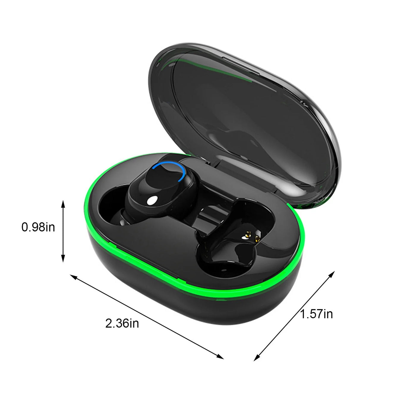 Waterproof Wireless in Ear Earbuds with Charging Case, F/Black-1