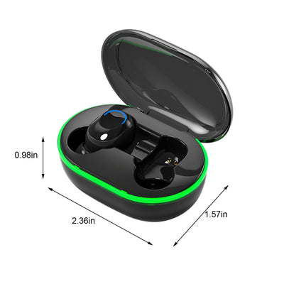Waterproof Wireless in Ear Earbuds with Charging Case, F/Black-1