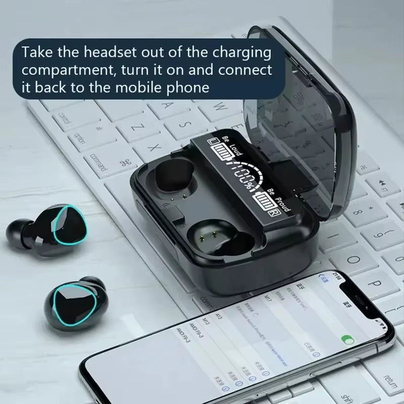 M10 TWS Wireless Blue Tooth Headset with Charging Case Noise Cancelling Earbuds with Mic Wireless Headphones Bluetooth Earphones
