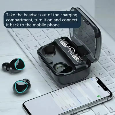 M10 TWS Wireless Blue Tooth Headset with Charging Case Noise Cancelling Earbuds with Mic Wireless Headphones Bluetooth Earphones