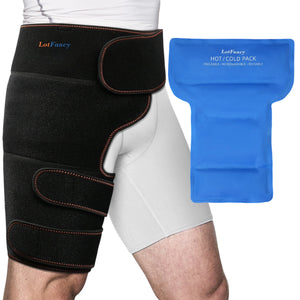 Hip Brace with Hot Cold Pack, Gel Ice Pack Groin Wrap for Injuries, Nerve Pain Relief