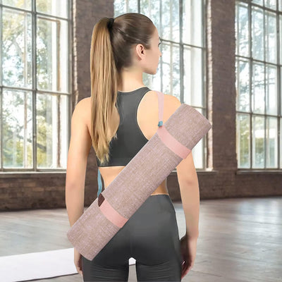 a Mat Strap/Sling Adjustable Exercise Mat Strap Carrier, Unique Macaron Style Colors, Made of Premium Polyester Cotton, Durable Delicate Texture Strap Only (Mintgreen+Pink)