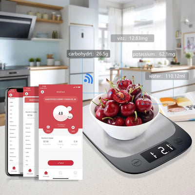 Clearance OZ/ML/G Kitchen Scale Stainless Steel Food Weighing Scale LED Display Bluetooth