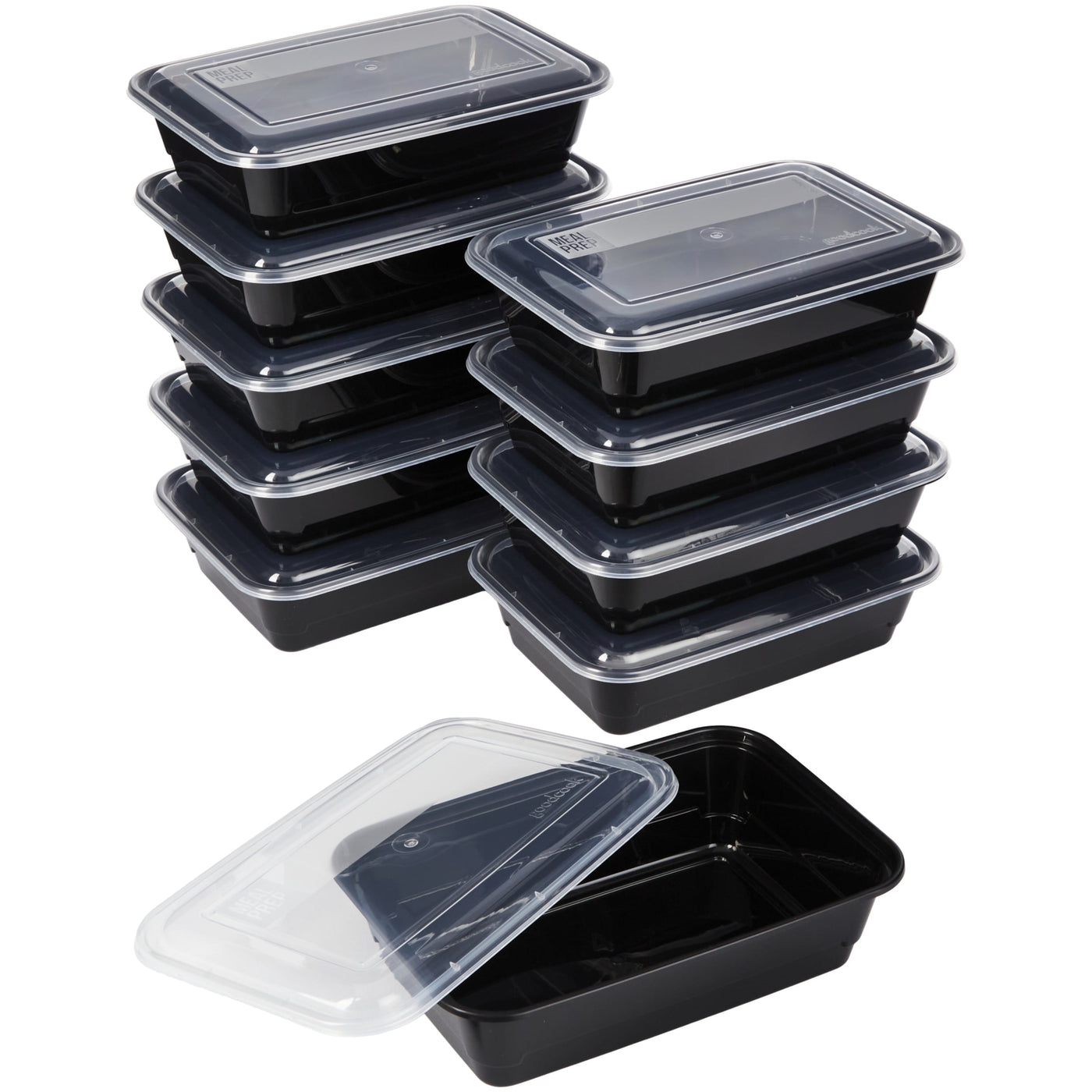 Meal Prep Food Storage Containers, Set of 10, Bpa-Free Single Compartment with Lids