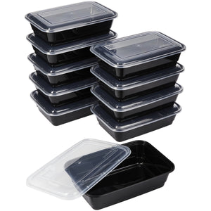 Meal Prep Food Storage Containers, Set of 10, Bpa-Free Single Compartment with Lids