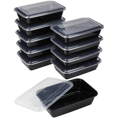Meal Prep Food Storage Containers, Set of 10, Bpa-Free Single Compartment with Lids
