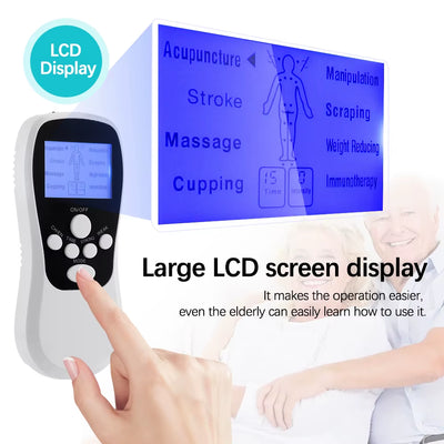 8 Modes Dual Channel Massager TENS EMS Unit 15 Intensity Muscle Stimulator for Pain Relief Therapy Electronic Pulse Massage