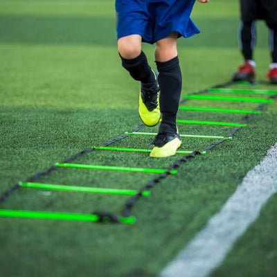 Agility Ladder-Speed Training Ladder Football Training Ladder with Resistance Bands for Teens Green