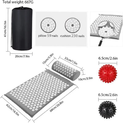 Acupressure Mat and Pillow Set