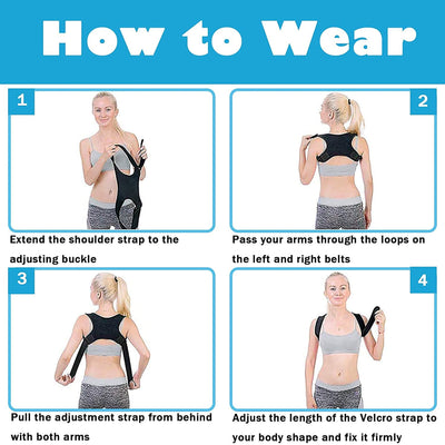 Posture Corrector Brace for Women Men,Back Brace for Posture for Women and Men with Adjustable Shoulder Braces and Cushion Pads,Corrects Hunching&Bad Posture&Shoulder Neck Pain