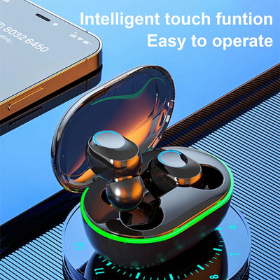 Waterproof Wireless in Ear Earbuds with Charging Case, F/Black-1