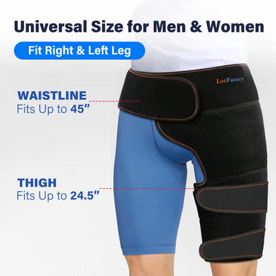 Hip Brace with Hot Cold Pack, Gel Ice Pack Groin Wrap for Injuries, Nerve Pain Relief