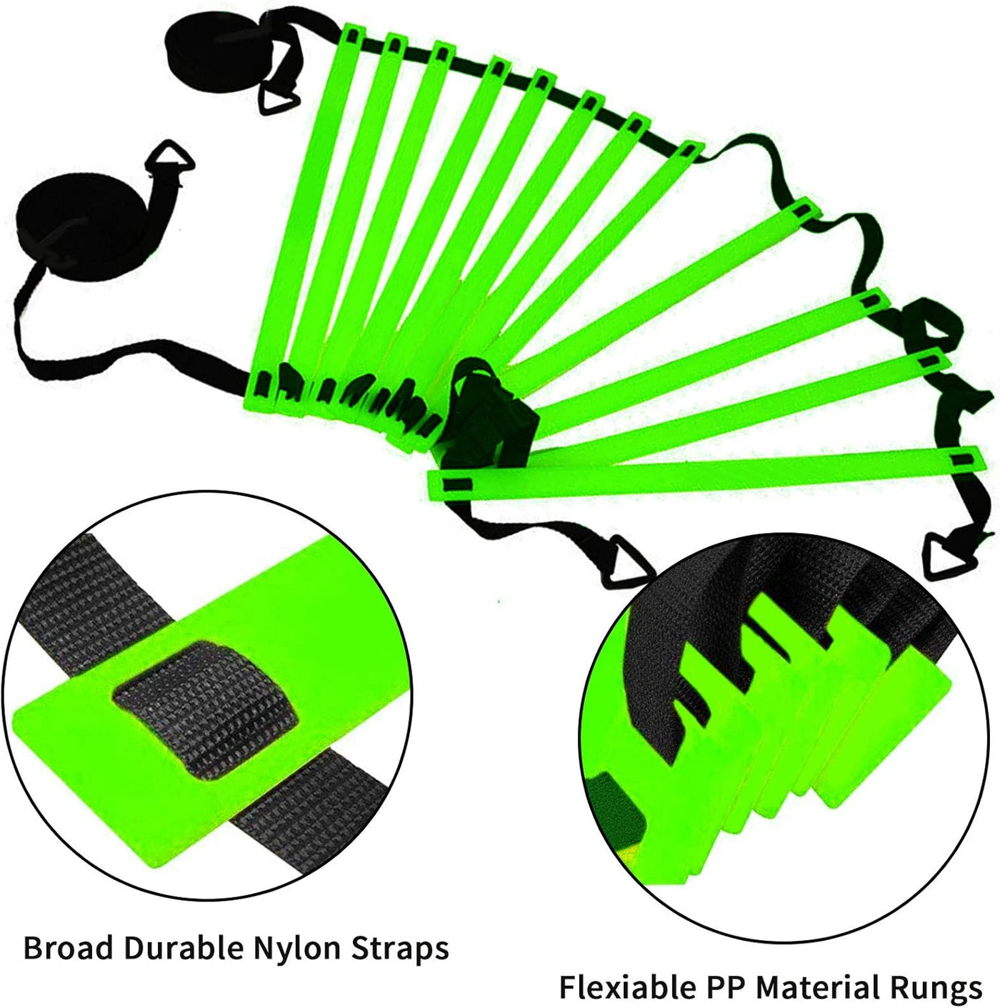 Agility Ladder-Speed Training Ladder Football Training Ladder with Resistance Bands for Teens Green