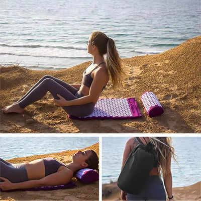 Hot Selling Yoga Massage Acupuncture Foot Cushion Pillow Set Shakti Mat Acupressure